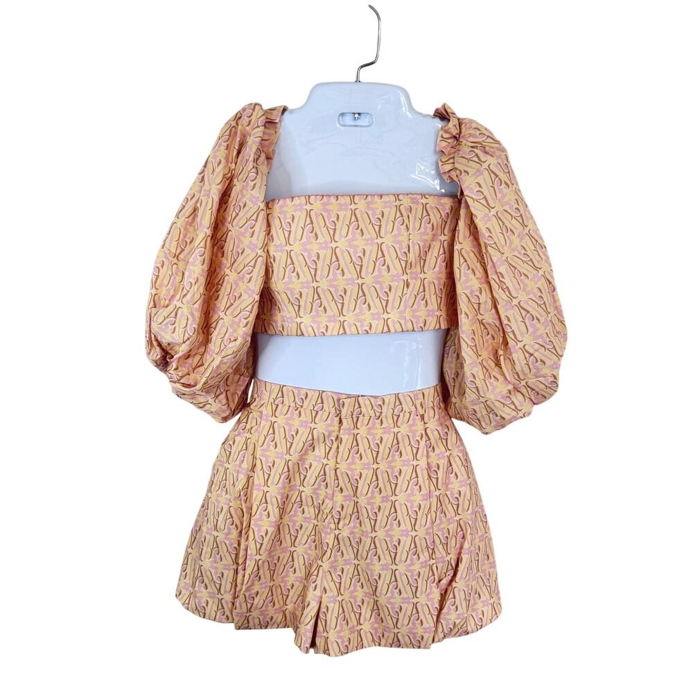 New AGUA by Agua Bendita Bermejo Cropped Top and Cudi 2 piece set Pink Sz S - Picture 2 of 16